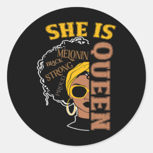 Zwart-Afrikaanse dames met zwarte geschiedenis Ronde Sticker