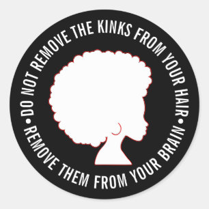 ZWART AFRO HAAR Inspirerend Marcus Garvey Quote Ronde Sticker