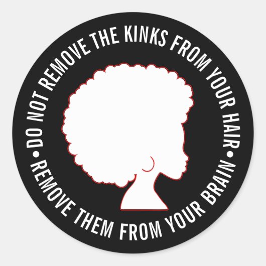 ZWART AFRO HAAR Inspirerend Marcus Garvey Quote Ronde Sticker (Voorkant)