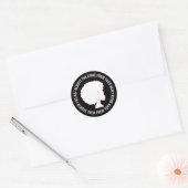 ZWART AFRO HAAR Inspirerend Marcus Garvey Quote Ronde Sticker (Envelop)