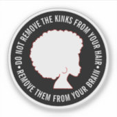 ZWART AFRO HAAR Inspirerend Marcus Garvey Quote Sticker (Voorkant)