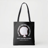 ZWART AFRO HAAR Inspirerend Marcus Garvey Quote Tote Bag (Voorkant)