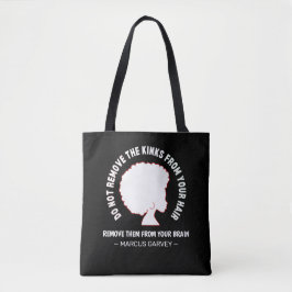 ZWART AFRO HAAR Inspirerend Marcus Garvey Quote Tote Bag