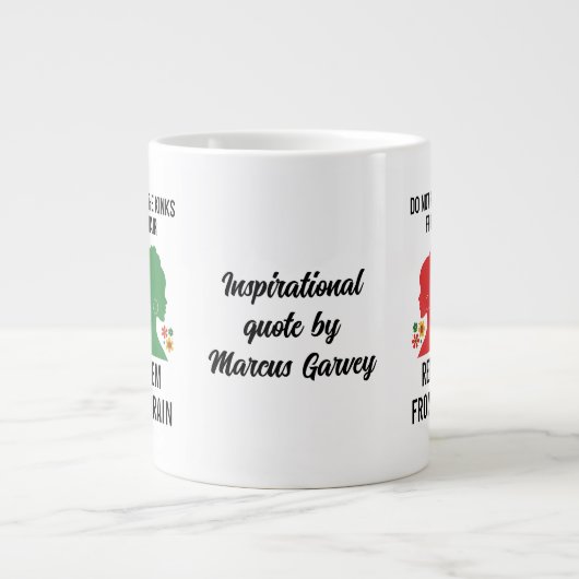 ZWART AFRO HAAR Inspirerend Quote Grote Koffiekop (Voorkant)