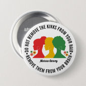 ZWART AFRO HAAR Inspirerend Quote Ronde Button 7,6 Cm (Voorkant /achterkant)