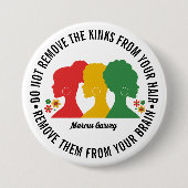 ZWART AFRO HAAR Inspirerend Quote Ronde Button 7,6 Cm (Voorkant)