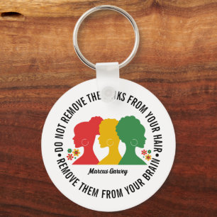 ZWART AFRO HAAR Inspirerend Quote Sleutelhanger