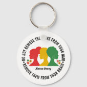 ZWART AFRO HAAR Inspirerend Quote Sleutelhanger (Achterkant)