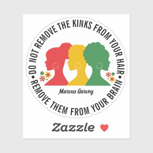 ZWART AFRO HAAR Inspirerend Quote Sticker (Vel)