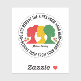 ZWART AFRO HAAR Inspirerend Quote Sticker