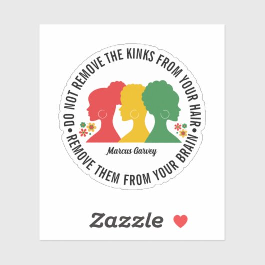 ZWART AFRO HAAR Inspirerend Quote Sticker (Vel)