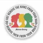 ZWART AFRO HAAR Inspirerend Quote Sticker (Voorkant)