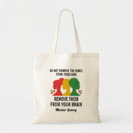 ZWART AFRO HAAR Inspirerend Quote Tote Bag