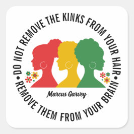 ZWART AFRO HAAR Inspirerend Quote Vierkante Sticker
