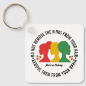 ZWART AFRO HAAR Inspirerende Spreuk Sleutelhanger (Voorkant)