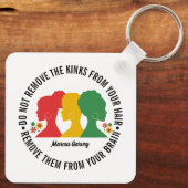 ZWART AFRO HAAR Inspirerende Spreuk Sleutelhanger (Achterkant)