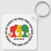 ZWART AFRO HAAR Inspirerende Spreuk Sleutelhanger (Achterkant)