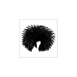 Zwart Afro Krullend Haar Rubberstempel