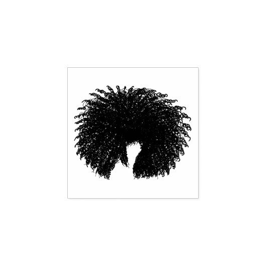 Zwart Afro Krullend Haar Rubberstempel (Afrduk)