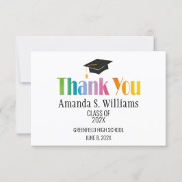 Zwart Afstudeerder Pet Afstuderen Dank u Bedankkaart