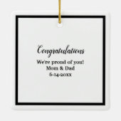 Zwart Afstudeerder Pet en Diploma keramisch Orname Ornament (Achterkant)