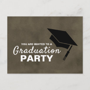 Zwart Afstudeerder Pet, Graduation Party Invitatio Uitnodiging Briefkaart
