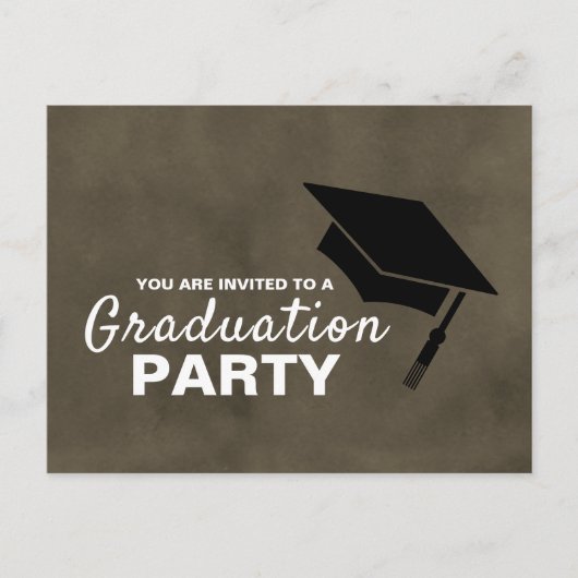 Zwart Afstudeerder Pet, Graduation Party Invitatio Uitnodiging Briefkaart (Voorkant)