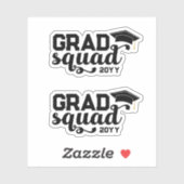 Zwart Afstudeerder Squad add Year Sticker (Vel)