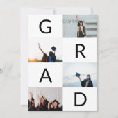 Zwart AFSTUDEERDER Tekst Witte BLOKKEN MULTI Foto Kaart (Voorkant)