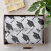 Zwart afstudeerdopjes patroon tissuepapier (Geschenk)