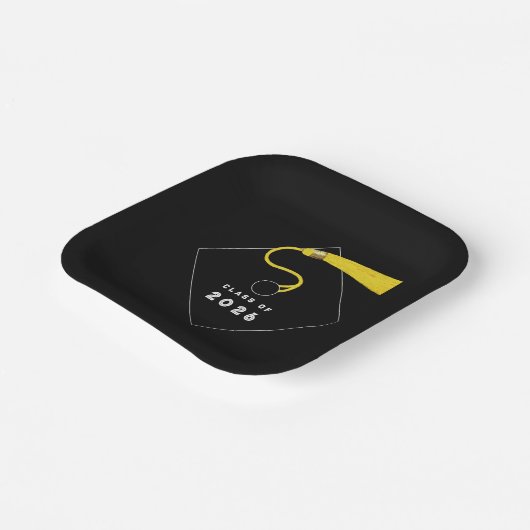 Zwart Afstuderen 2025 Papieren Bordje (Gebogen)