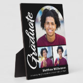 Zwart Afstuderen 3 Foto Bold Arch White Script Fotoplaat (Zijkant)