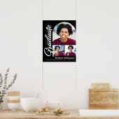 Zwart Afstuderen 3 Foto Bold Arch White Script Poster (Keuken)