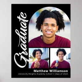 Zwart Afstuderen 3 Foto Bold Arch White Script Poster