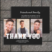 Zwart Afstuderen 3 foto Dank u Bedankkaart