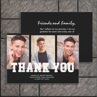 Zwart Afstuderen 3 foto Dank u Bedankkaart