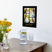 Zwart Afstuderen 4 Photo Script Hearts Real Gold Folie Afdrukken (Laag (Keuken))