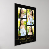 Zwart Afstuderen 4 Photo Script Hearts Real Gold Folie Afdrukken (Laagn)