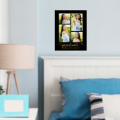 Zwart Afstuderen 4 Photo Script Hearts Real Gold Folie Afdrukken (Insitu (Slaapkamer))