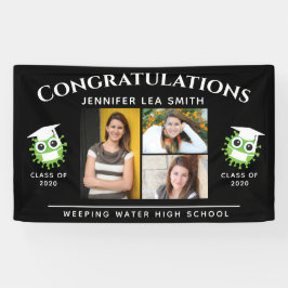 Zwart Afstuderen banners op maat gemaakt met foto'