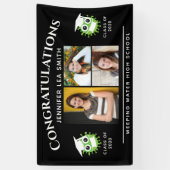 Zwart Afstuderen banners op maat gemaakt met foto' (Verticaal)