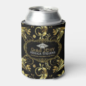 Zwart Afstuderen & Faux Gold Pet 2b Blikjeskoeler (Blikje Voorkant)