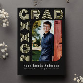 Zwart Afstuderen Folie Afstuderen Fotoaankondiging Folie Uitnodiging