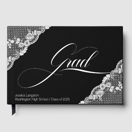 zwart Afstuderen Gastenboek (Voorkant)