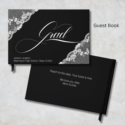 zwart Afstuderen Gastenboek