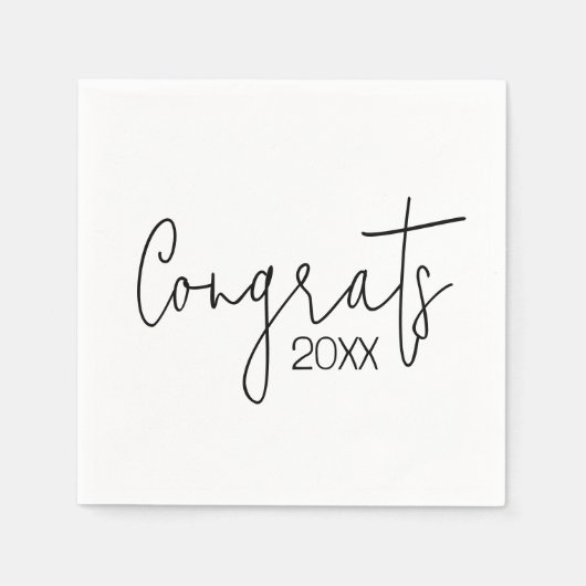 Zwart Afstuderen Gefeliciteerd met wit Servet (Voorkant)