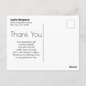 Zwart Afstuderen Gouden LetteringBedankt Briefkaart (Achterkant)