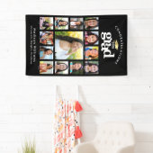 Zwart Afstuderen K-12 Fotocollage Bold Modern Spandoek (Insitu)