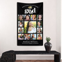 Zwart Afstuderen K-12 Fotocollage Bold Modern