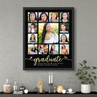 Zwart Afstuderen K-12 Fotocollage Script Real Gold